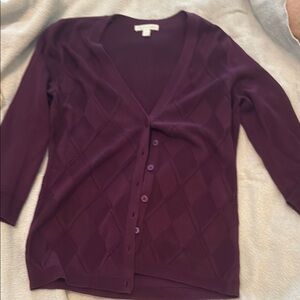 New York & Company Deep Purple Cardigan